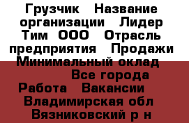 Грузчик › Название организации ­ Лидер Тим, ООО › Отрасль предприятия ­ Продажи › Минимальный оклад ­ 14 000 - Все города Работа » Вакансии   . Владимирская обл.,Вязниковский р-н